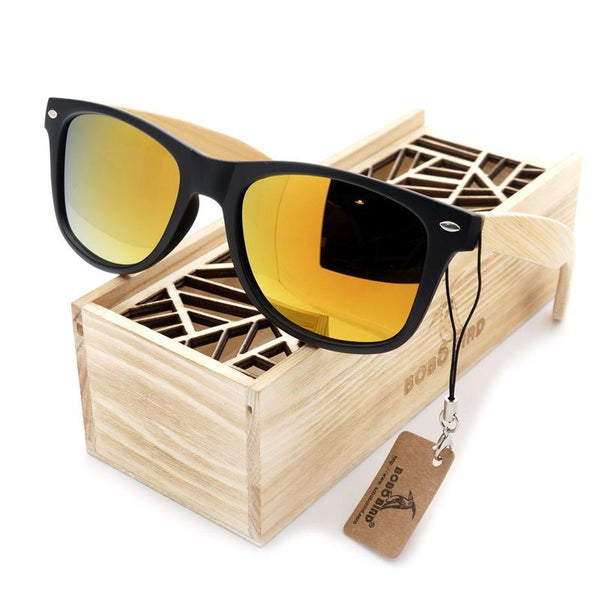 Square Vintage Sunglasses Men Women Wood