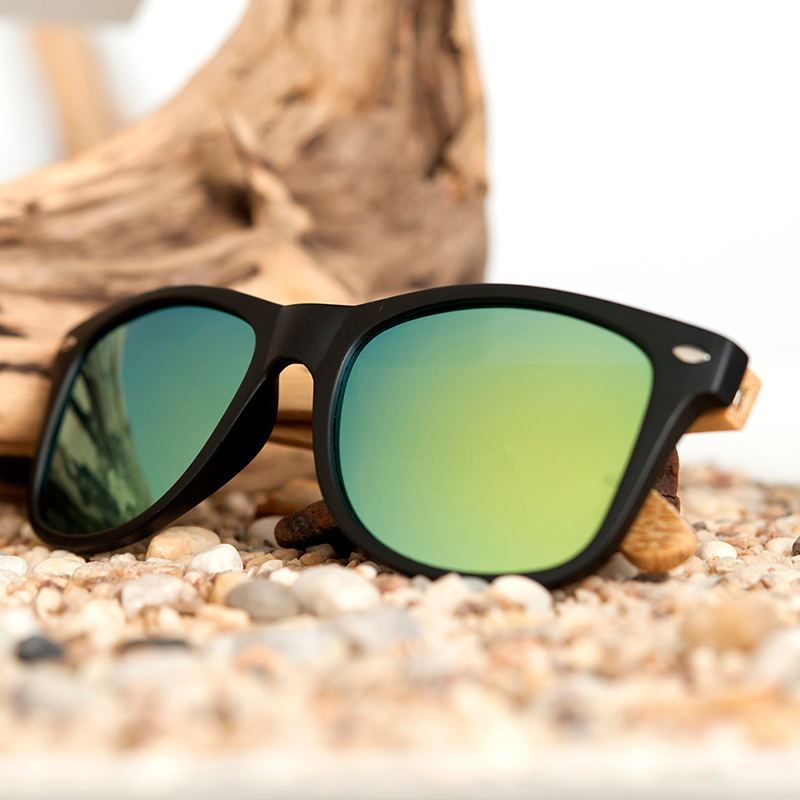 Square Vintage Sunglasses Men Women Wood