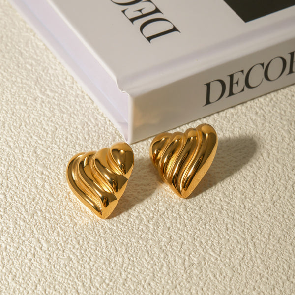 Stainless Steel Heart Shape Stud Earrings